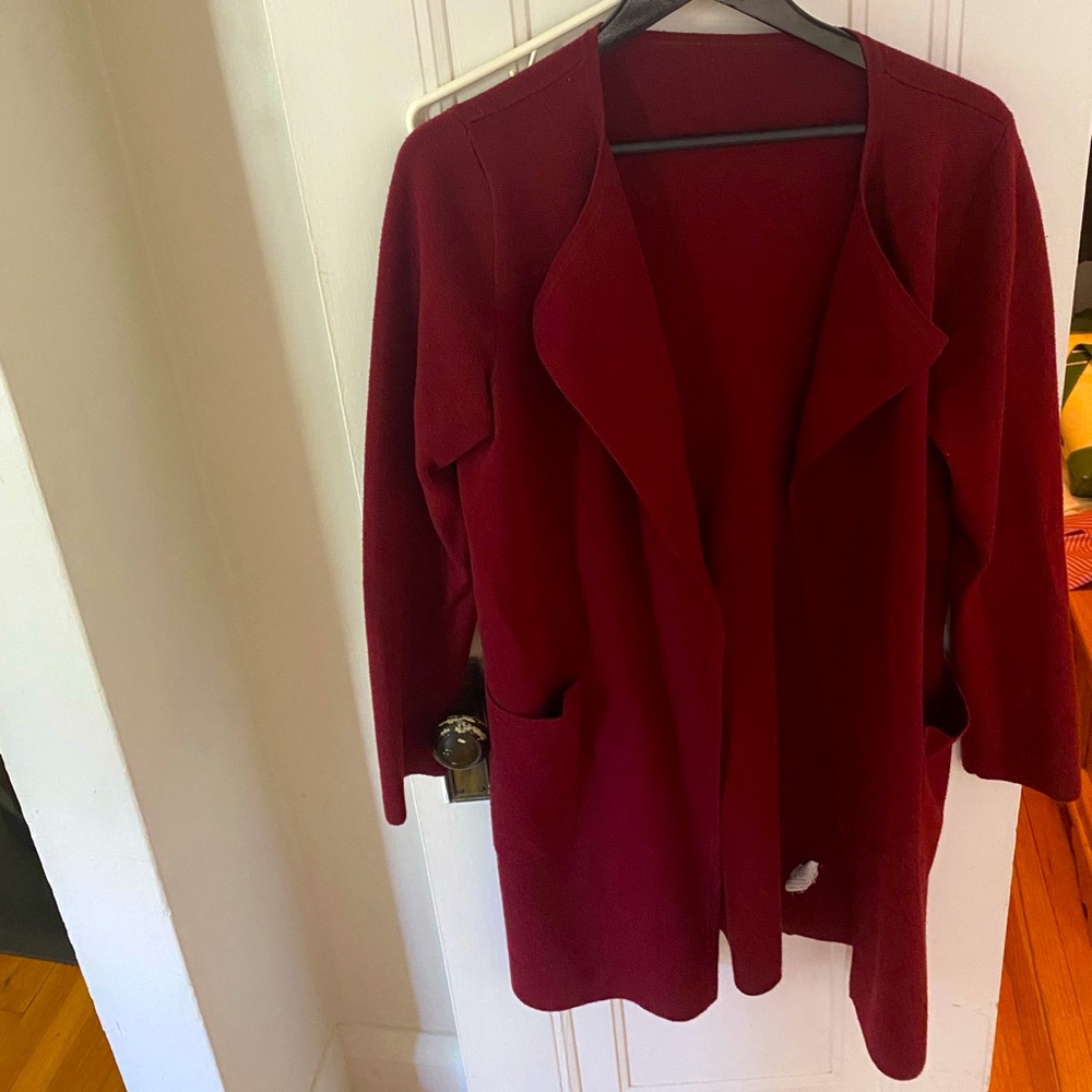 J Crew Collarless Sweater-Blazer